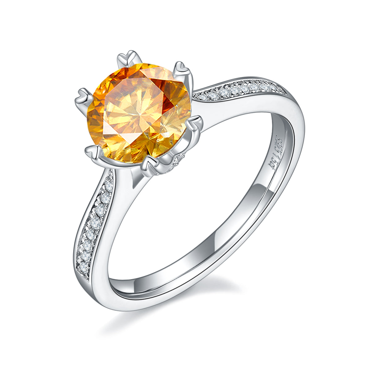1.5 CT D Color Moissanite Spinning Fortune Custom Ring in White Gold Plated Sterling Silver#1