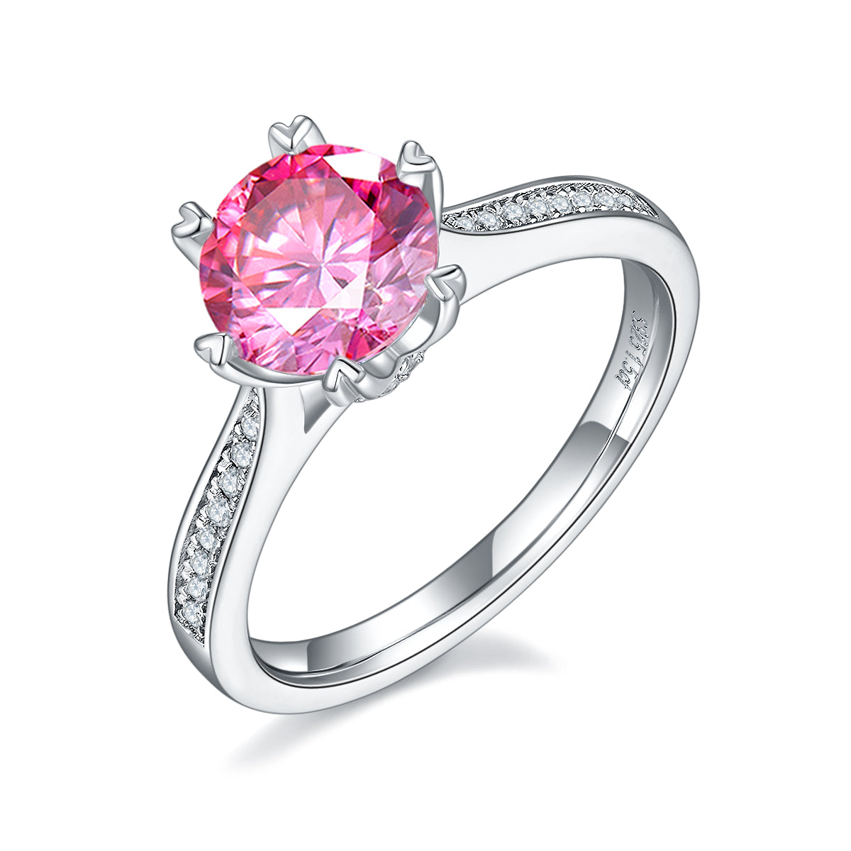 1.5 CT D Color Moissanite Spinning Fortune Custom Ring in White Gold Plated Sterling Silver#2