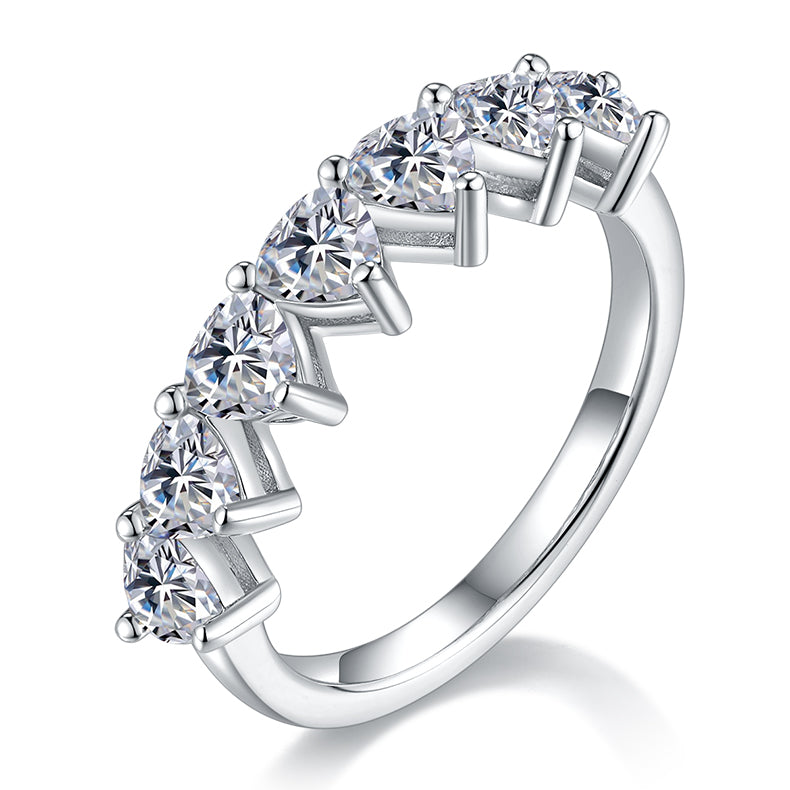 2.1 CT D Color Trillion Cut Moissanite Eternity Band in White Gold Plated Sterling Silver#0