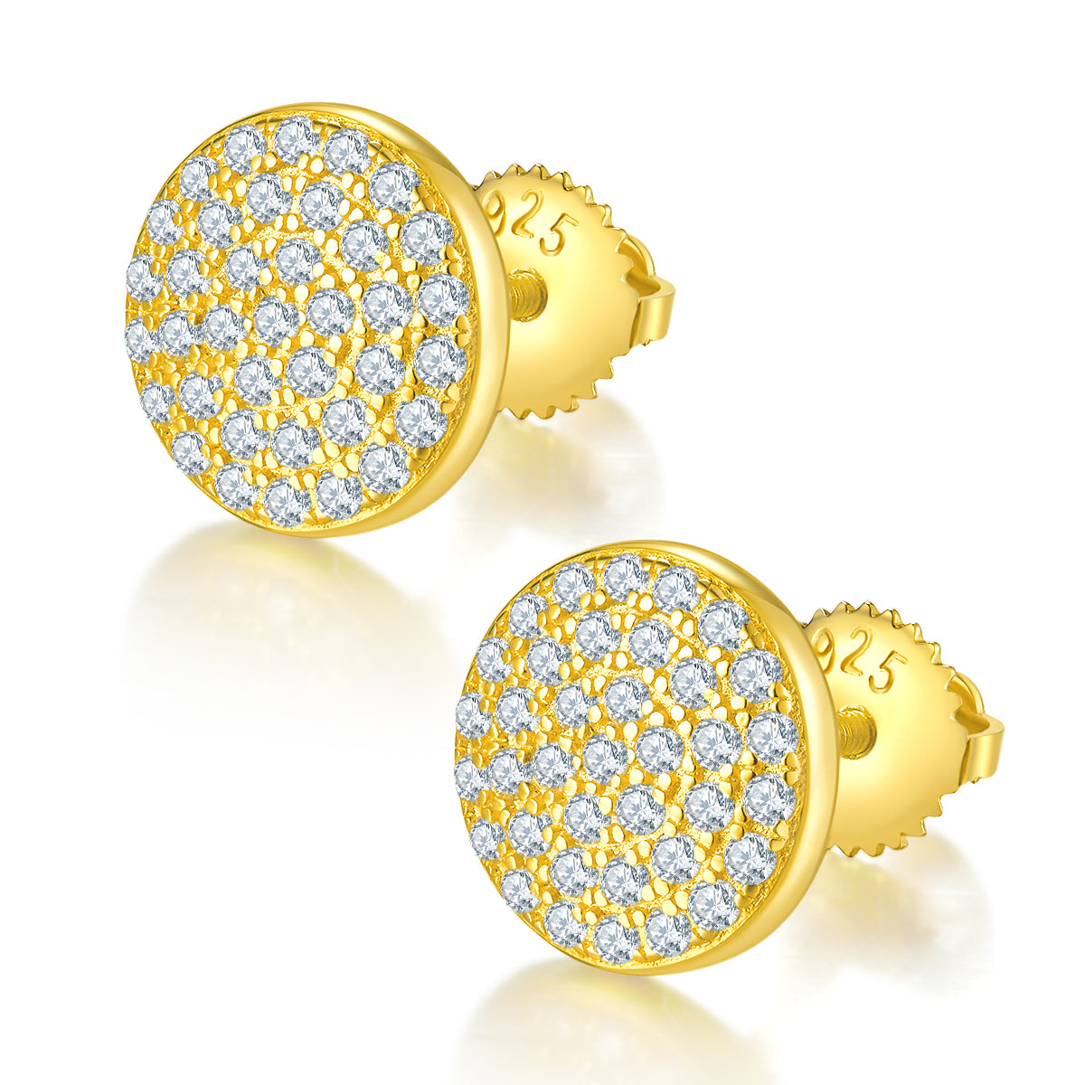 0.6 CT D Color Moissanite Melee Flat Round Screw Back Studs in Sterling Silver#1
