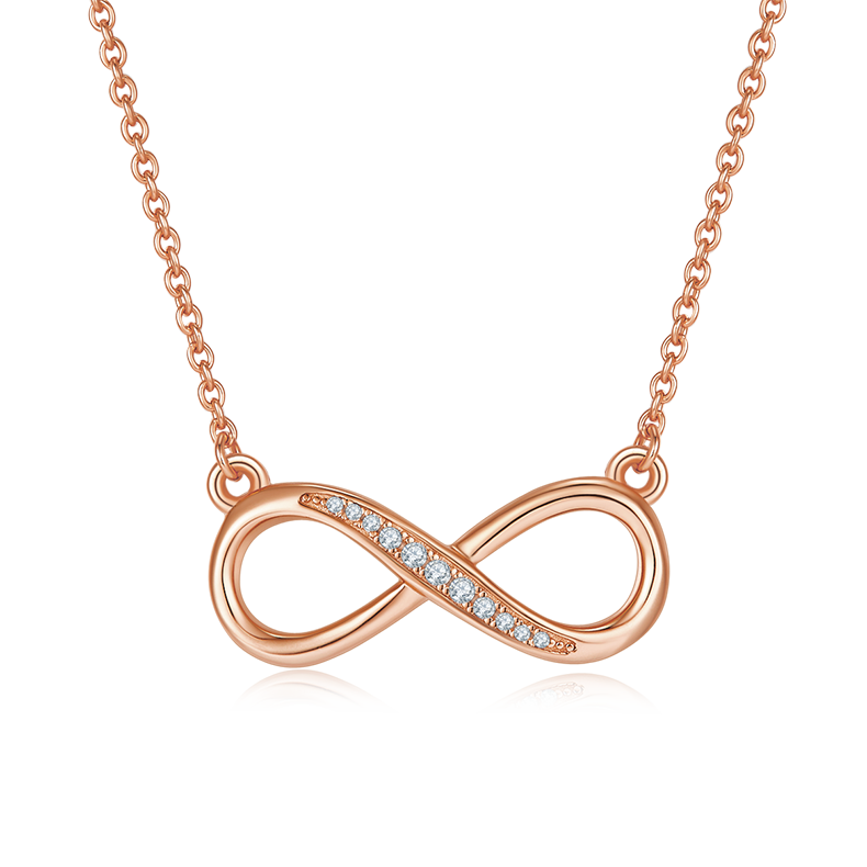 0.1 CT D Color Moissanite Melee Minimalist Infinity Love Pendant in Sterling Silver#1