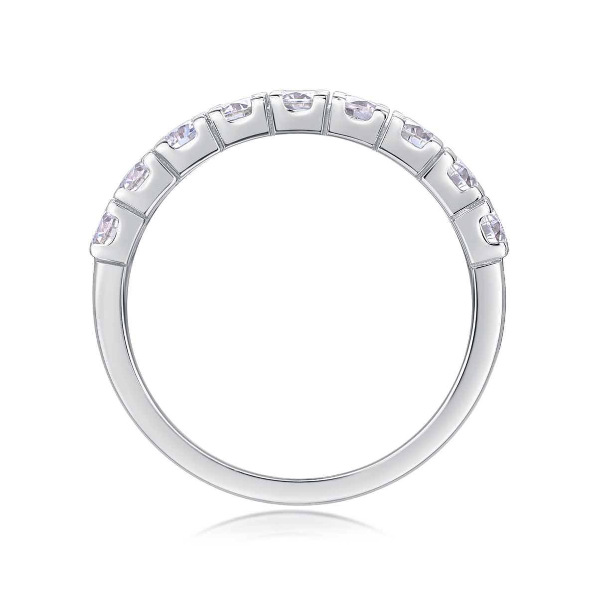1.08 CT Moissanite Melee Ring in 18K White Gold Plated Sterling Silver#2