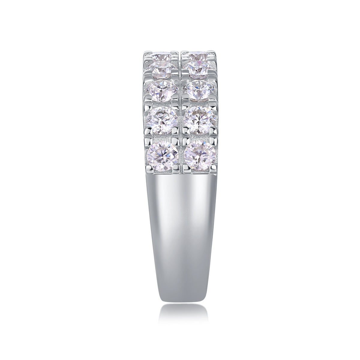 1.08 CT Moissanite Melee Ring in 18K White Gold Plated Sterling Silver#3