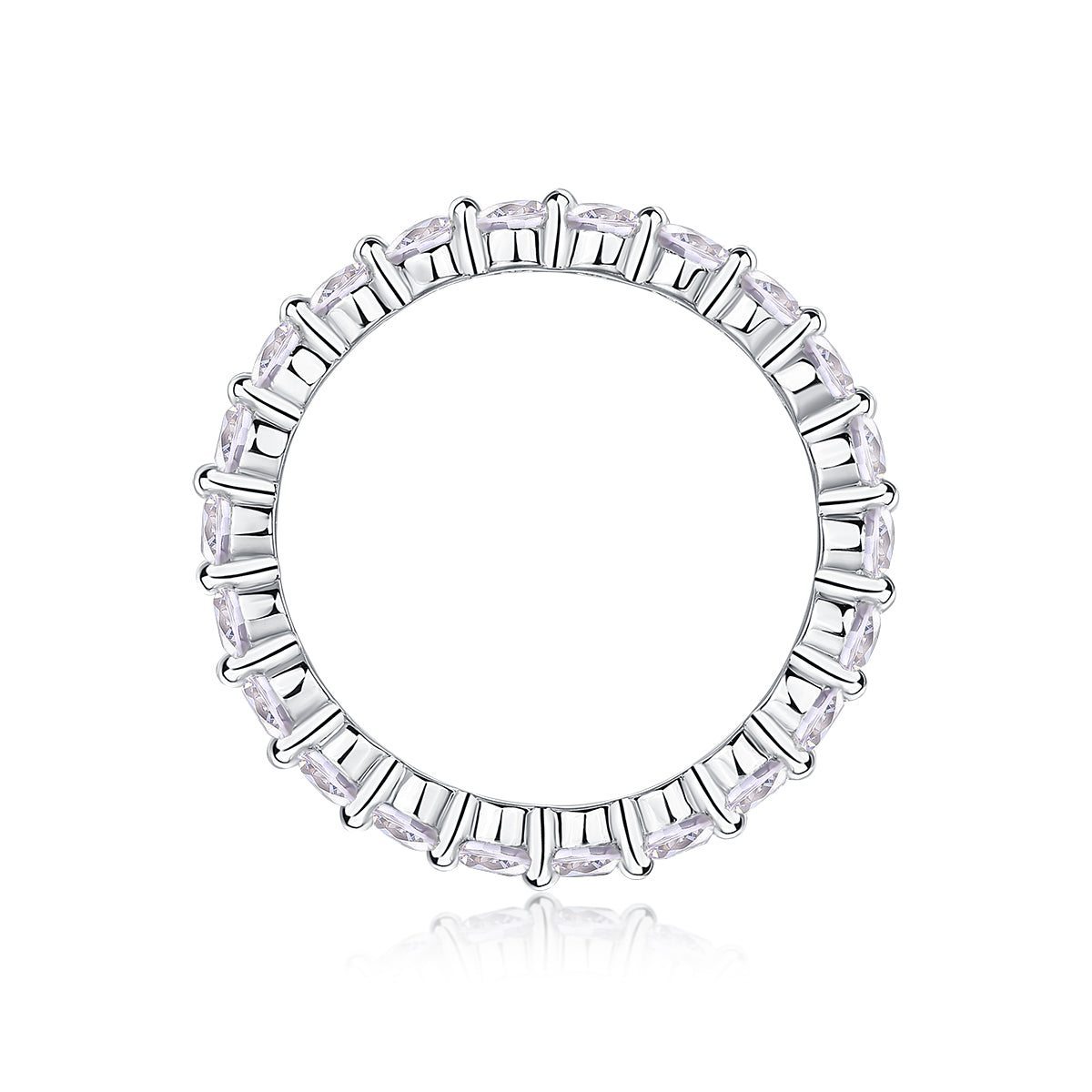 1.32 CT Moissanite Melee Ring in 18K White Gold Plated Sterling Silver#2