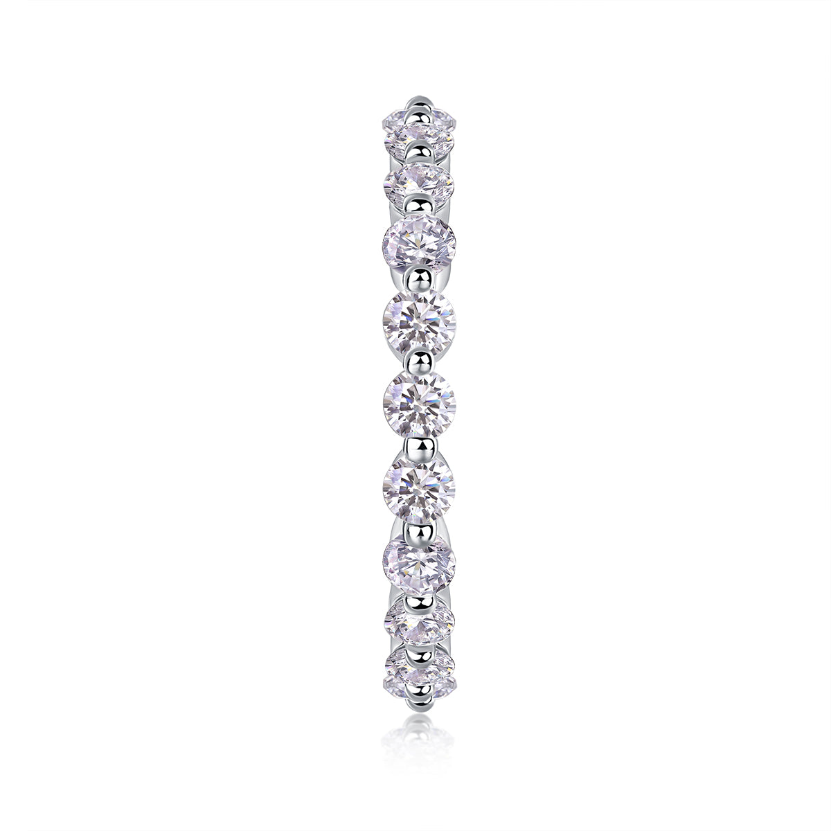 1.32 CT Moissanite Melee Ring in 18K White Gold Plated Sterling Silver#3