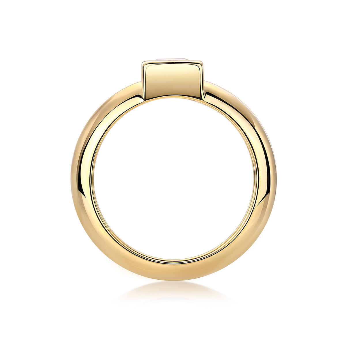 1.0 CT Princess Cut Moissanite Ring in 18K Yellow Gold Plated Sterling Silver#2
