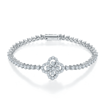 4.2 CT Moissanite Lucky Clover Bracelet in 18K White Gold Plated Sterling Silver#0