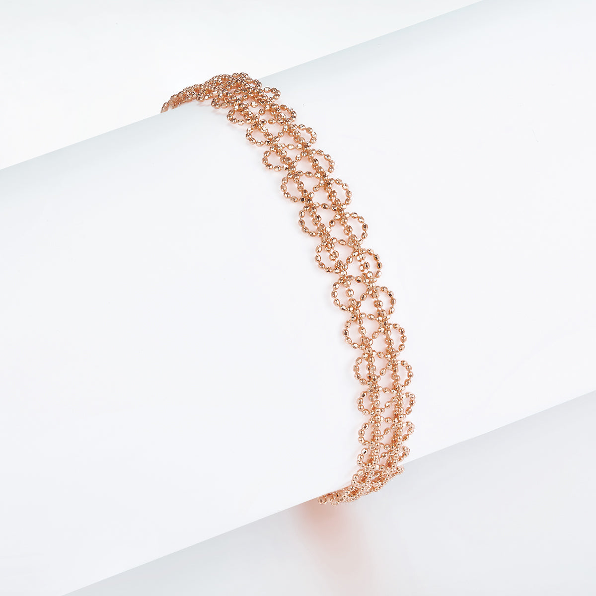 Italian Woven Lace Bracelet in 18K Yellow Gold Plated Sterling Silver#2