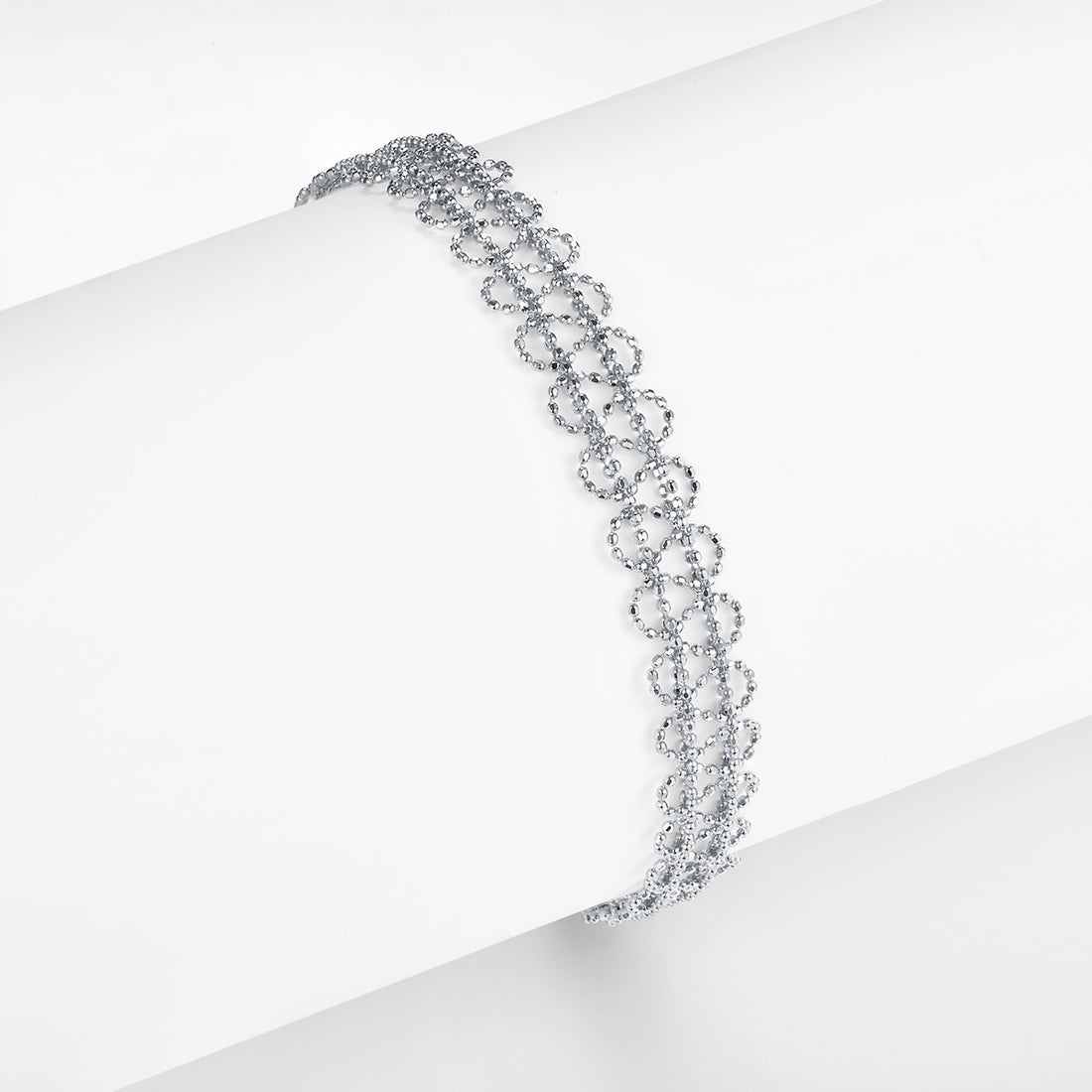 Italian Woven Lace Bracelet in 18K Yellow Gold Plated Sterling Silver#0