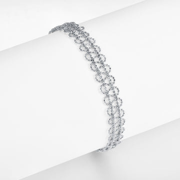 Italian Woven Lace Bracelet in 18K Yellow Gold Plated Sterling Silver#0