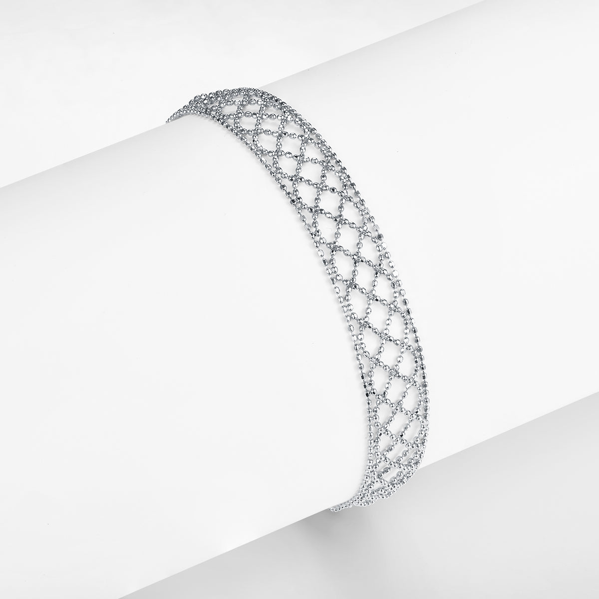 Italian Woven Lace Bracelet in 18K Yellow Gold Plated Sterling Silver#0