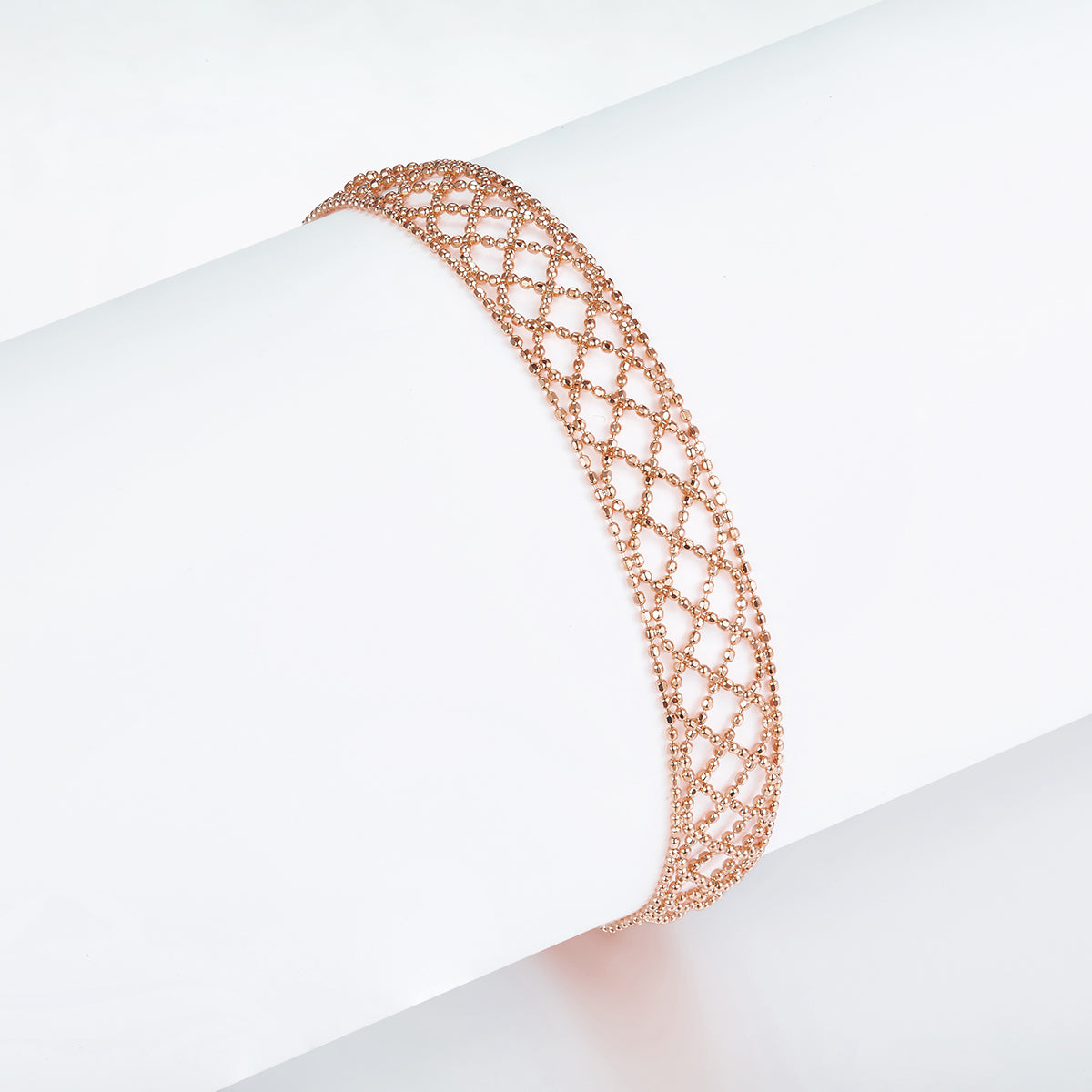 Italian Woven Lace Bracelet in 18K Yellow Gold Plated Sterling Silver#2
