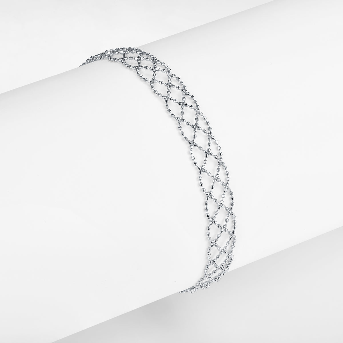 Italian Woven Lace Bracelet in 18K Yellow Gold Plated Sterling Silver#0