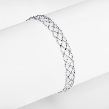 Italian Woven Lace Bracelet in 18K Yellow Gold Plated Sterling Silver#0