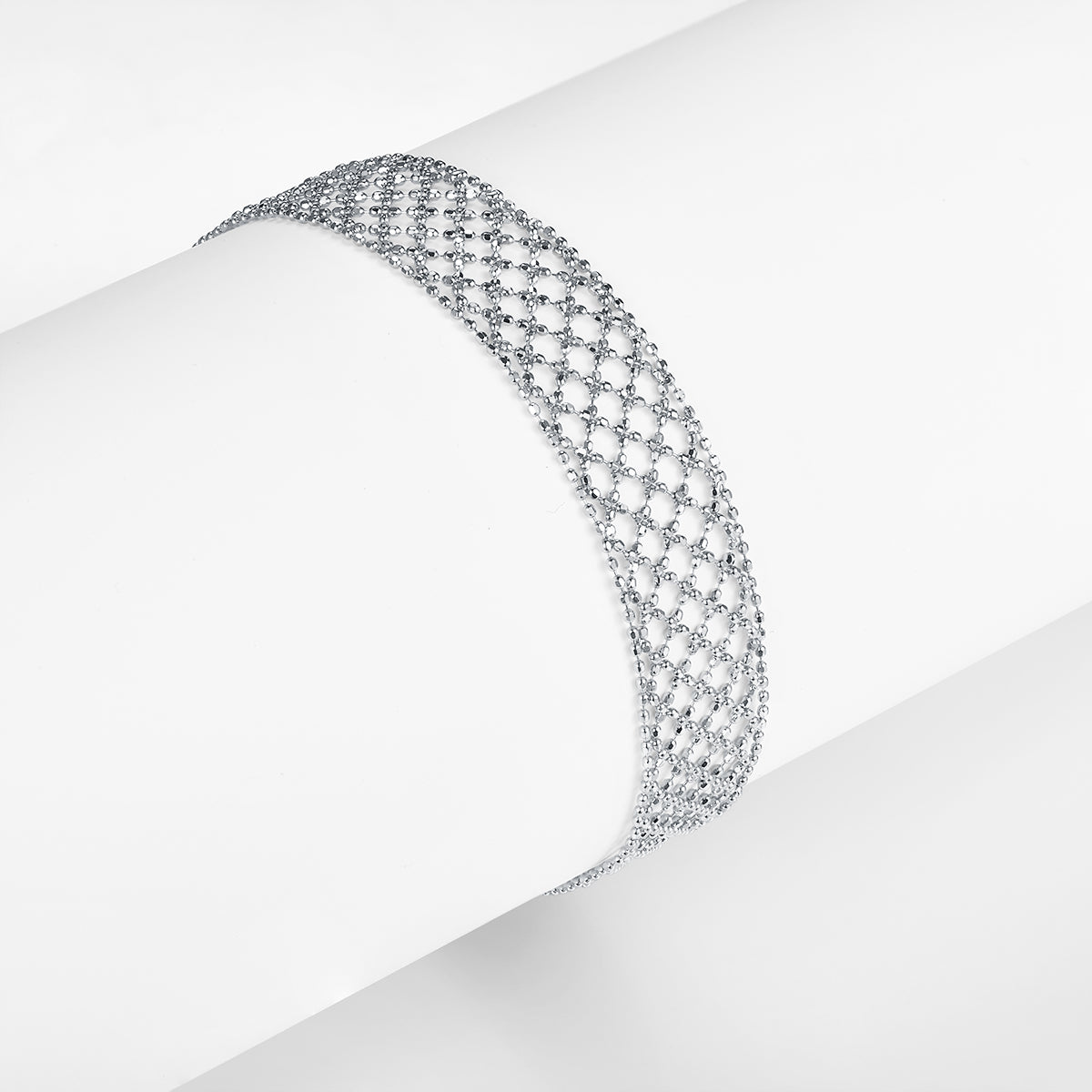 Italian Woven Lace Bracelet in 18K Yellow Gold Plated Sterling Silver#0