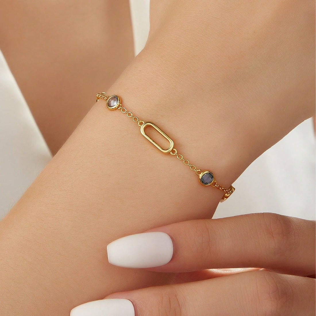 Multicolor Spinel Bracelet in 18K Yellow Gold Plated Sterling Silver#0