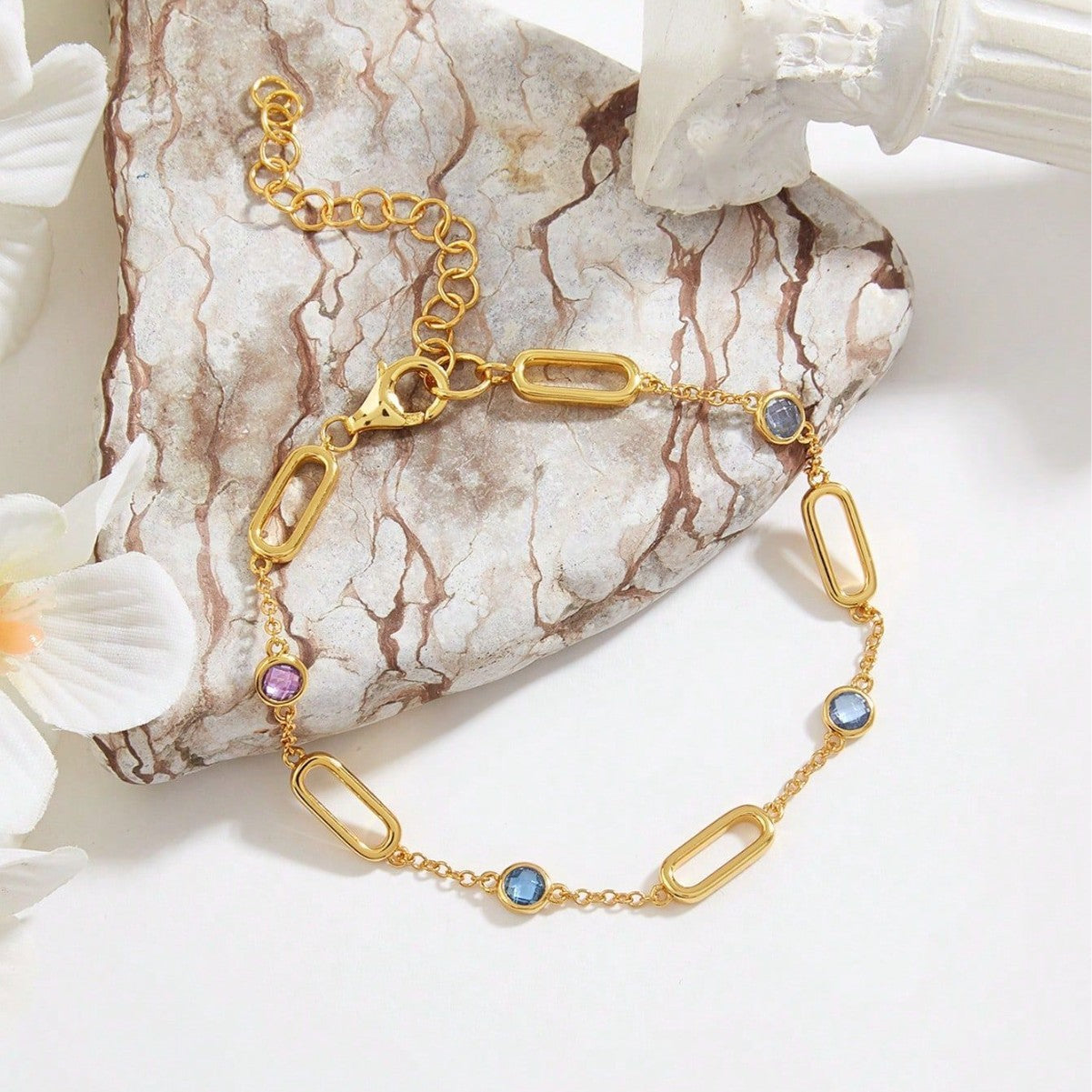 Multicolor Spinel Bracelet in 18K Yellow Gold Plated Sterling Silver#3