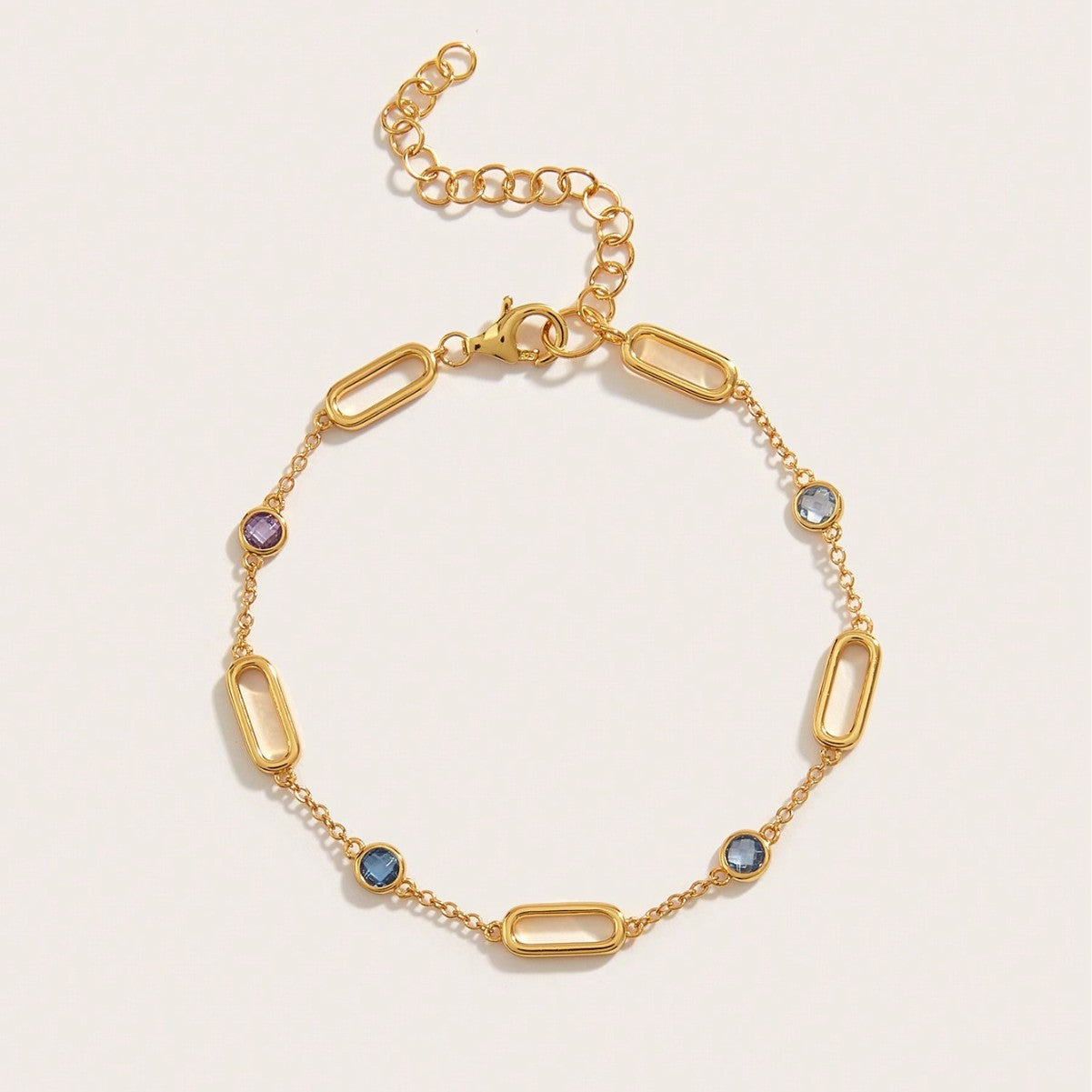 Multicolor Spinel Bracelet in 18K Yellow Gold Plated Sterling Silver#1
