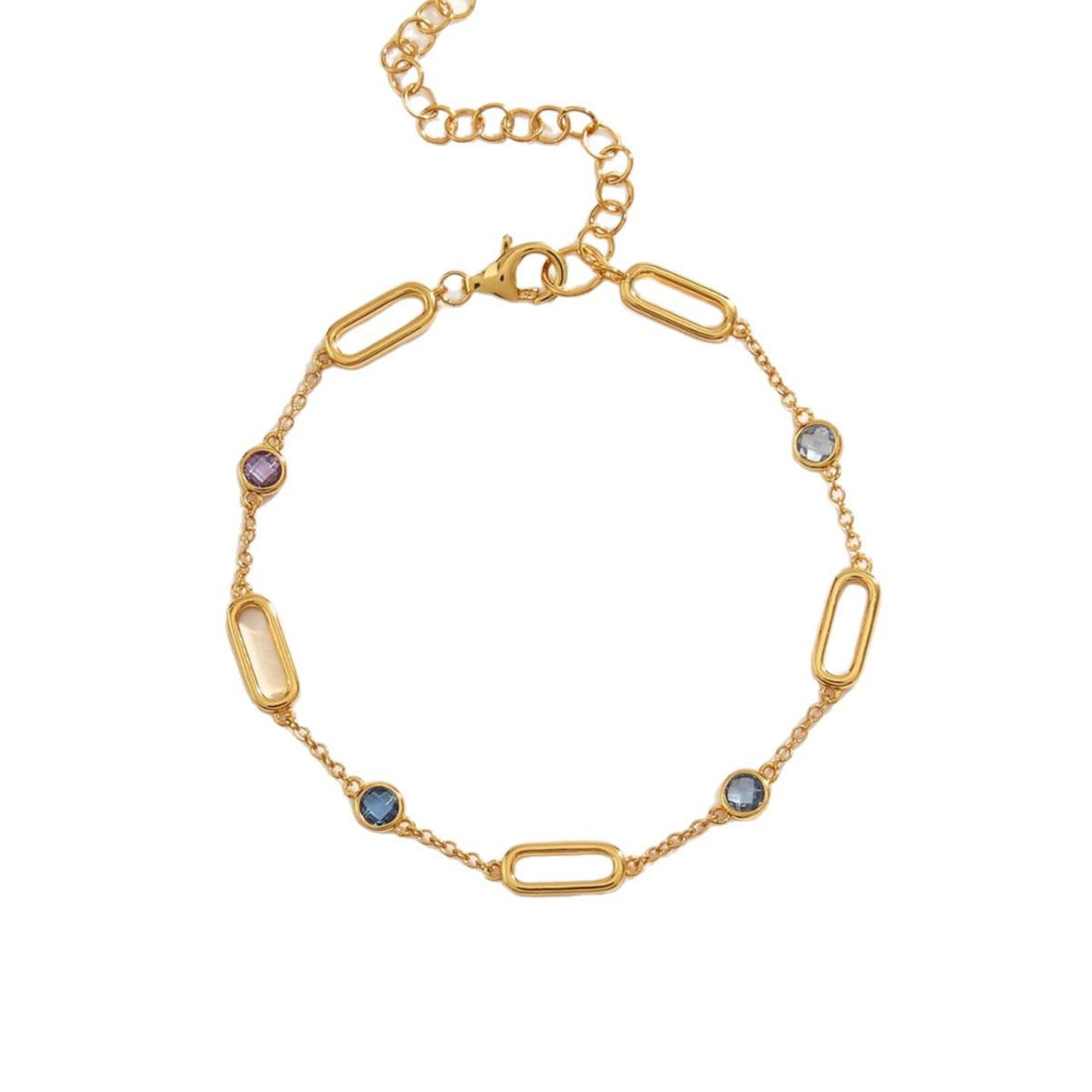 Multicolor Spinel Bracelet in 18K Yellow Gold Plated Sterling Silver#0