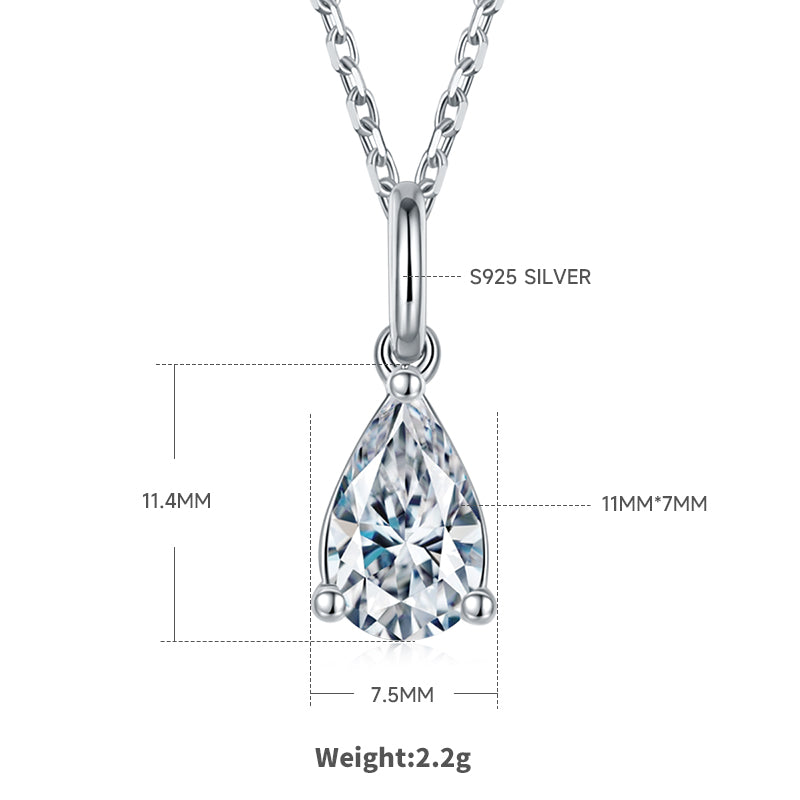 Pear Cut Moissanite Classic Pendant & Stud Earrings Set in White Gold Plated Sterling Silver#4