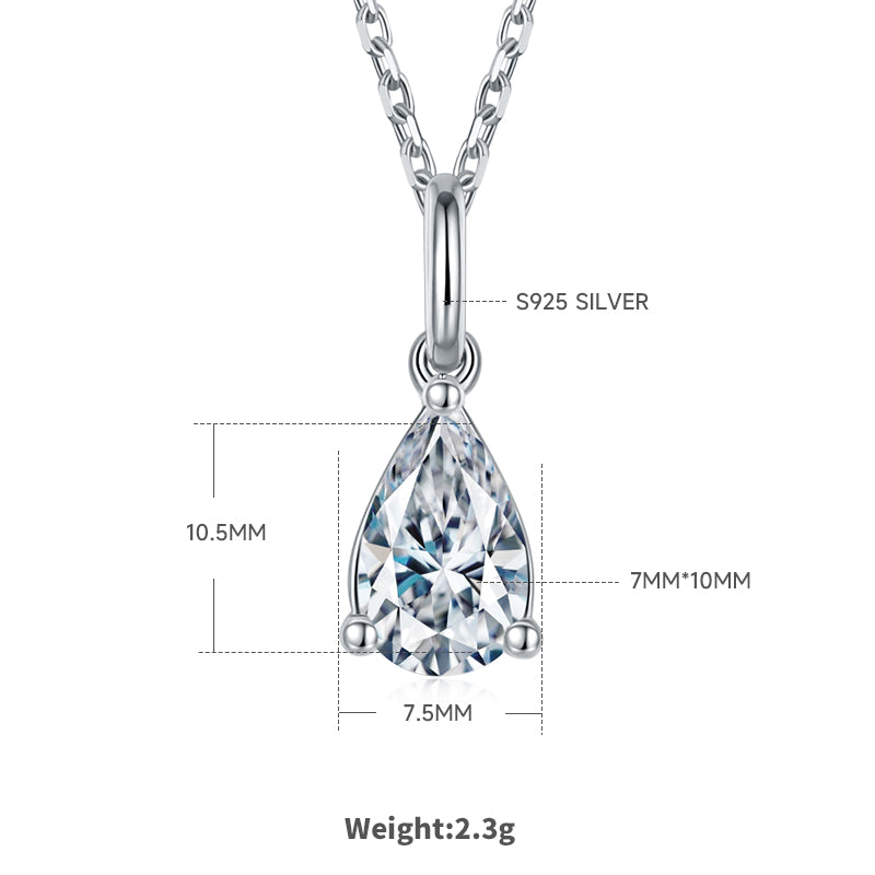 Pear Cut Moissanite Classic Pendant & Stud Earrings Set in White Gold Plated Sterling Silver#2