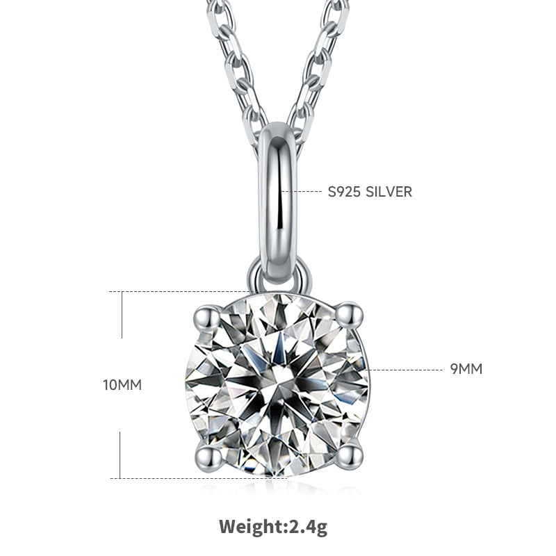 Round Cut Moissanite Classic Pendant & Stud Earrings Set in White Gold Plated Sterling Silver#4