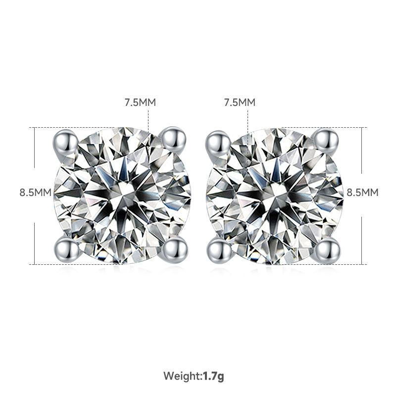 Round Cut Moissanite Classic Pendant & Stud Earrings Set in White Gold Plated Sterling Silver#5