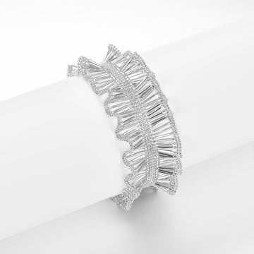 Italian Woven Lace Dainty Sparkle Bracelet in 18K Yellow Gold Plated Sterling Silver#0