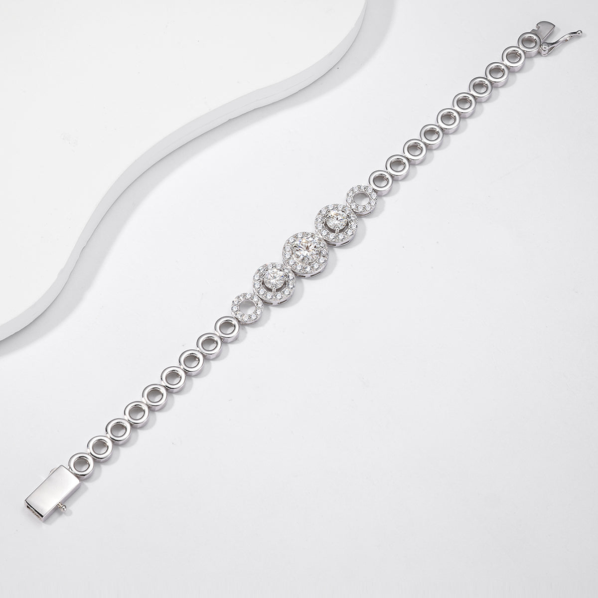 1.6 CT Round Cut Moissanite Bracelet in 18K Yellow Gold Plated Sterling Silver#3